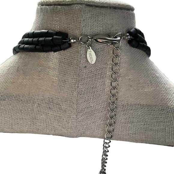 Chico's Women's Iridescent Black & Silver Multi-Strand Necklace - Picture 3 of 6